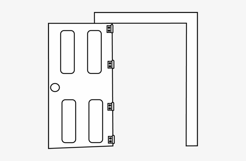 Door Clipart Black And White - Clipart Black And White Open, transparent png #822288