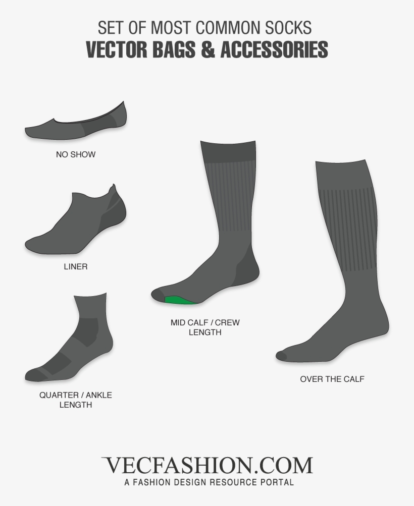 Vector Socks - Mid Calf Length Socks - Free Transparent PNG Download ...