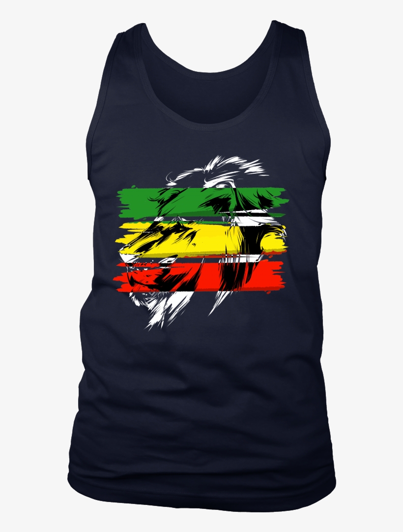 Jamaican Flag Lion Of Judah Rasta Reggae Roots Tank - Birthday Boy-kings Are Born In September (go) T-shirt, transparent png #825710