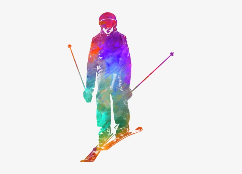 Bleed Area May Not Be Visible - Skiing Watercolor, transparent png #826168