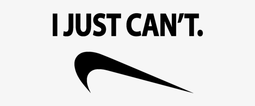 Nike Parody T-shirt Shirt - Just Cant Nike Logo - Free Transparent PNG ...