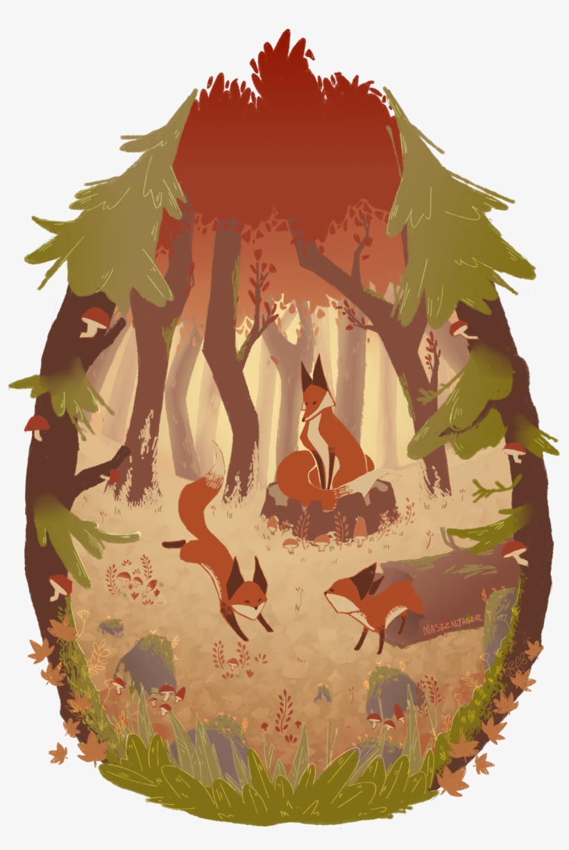 Fall Tree Clipart At Getdrawings - Fox Art, transparent png #827955