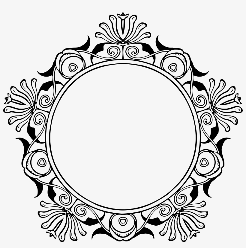 Photo Of Mirror Frame Vector File - Circle Border Design Clipart, transparent png #828122