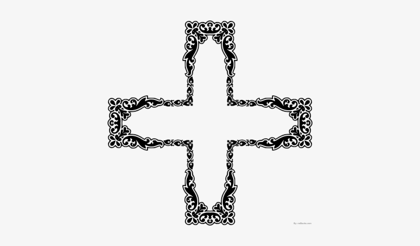 Decorative And Ornamental Cross Design - Art Deco Png Cross, transparent png #829382