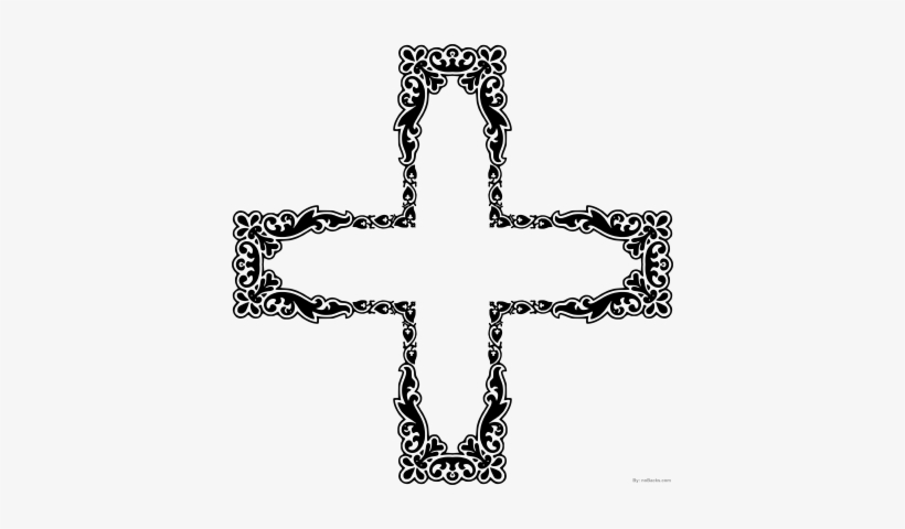 Decorative And Ornamental Cross Design - Art Deco Png Cross, transparent png #829382