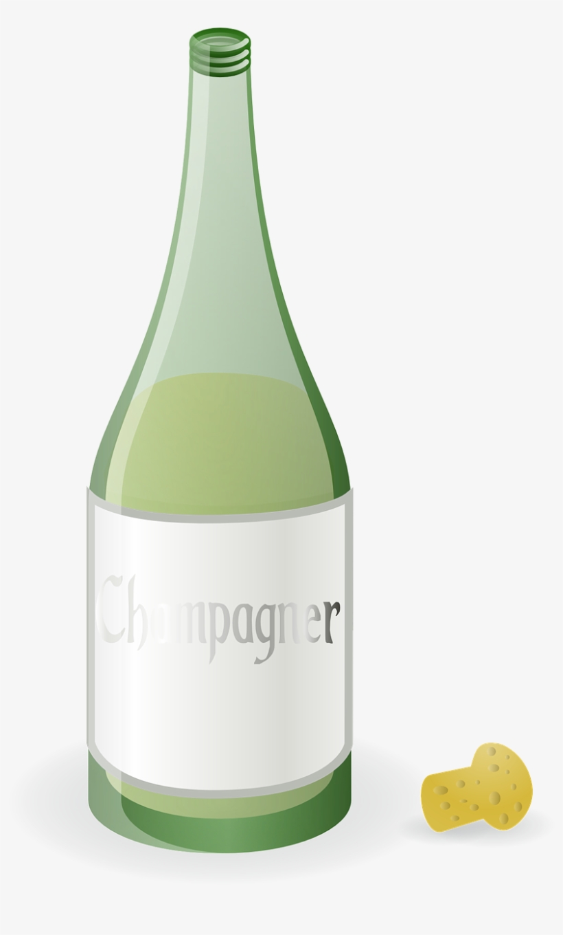 Table, Bottle, Alcohol, Champagne, Beverage, Cork - Garrafas De Chapanhe Vazia De 14 Cm, transparent png #829660