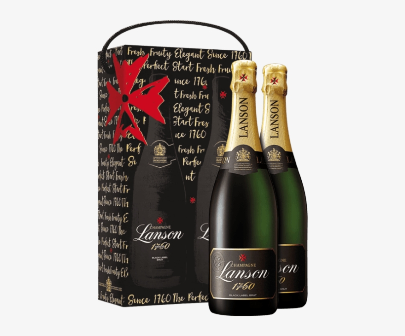 Gift Set Paris 2 Bottles - Champagne Lanson Black Label Brut Twin Pack, transparent png #829705