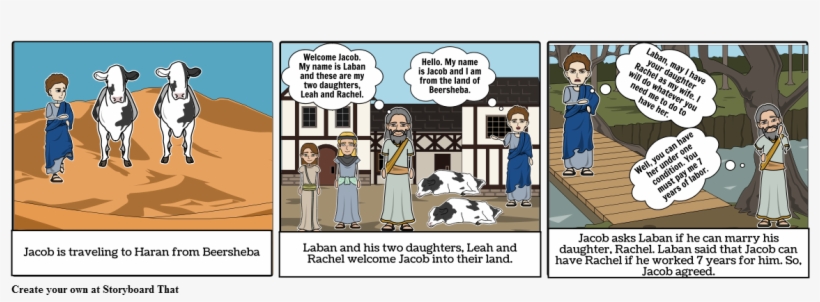 Hebrew School Torah Portion Project - Storyboard Of Jacob And Laban, transparent png #8200868