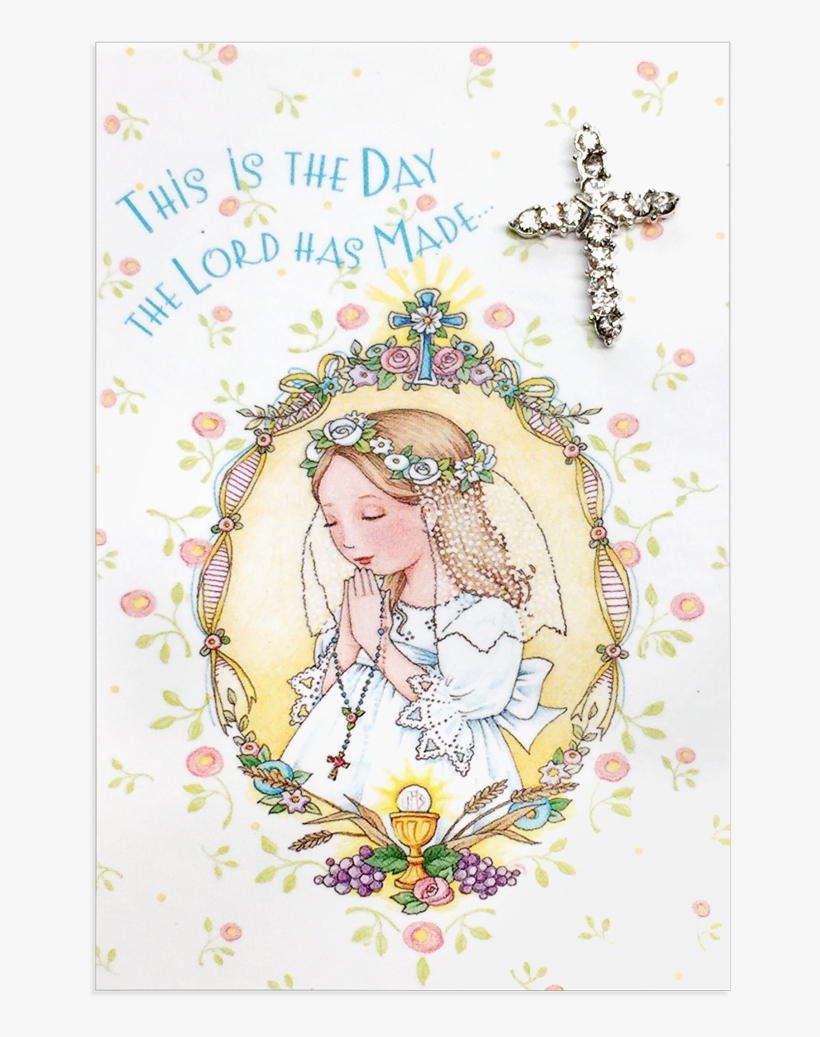 First Communion Cross Pin - Christmas Card, transparent png #8201364