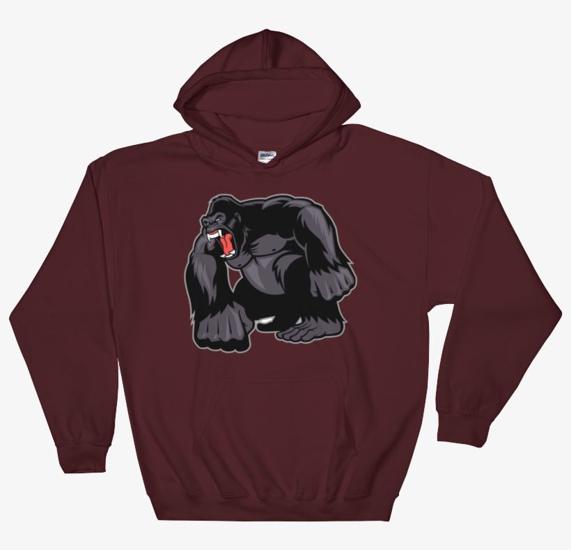 Gorilla Angry Felpa Con Cappuccio - Sweatshirt, transparent png #8201574