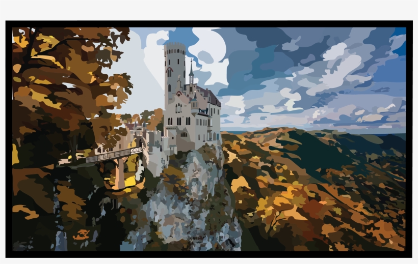 Graphic Design Landscape - Lichtenstein Castle, transparent png #8201706
