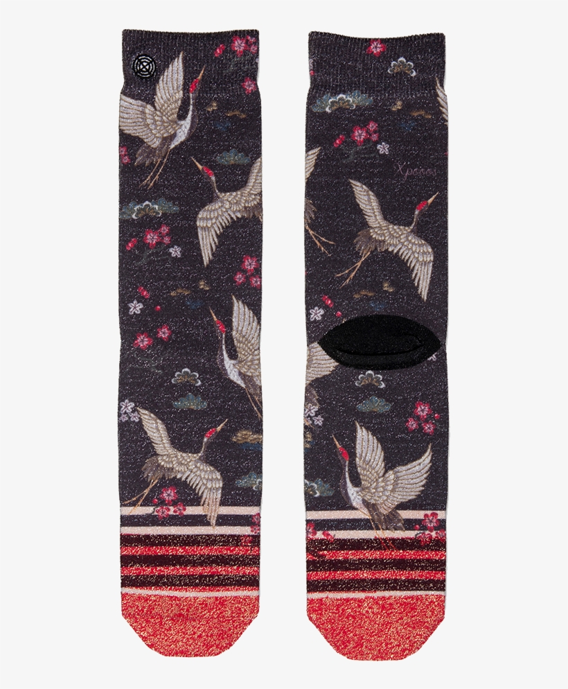 Grey Xpooos Socks Crane Bird - Patchwork, transparent png #8203527