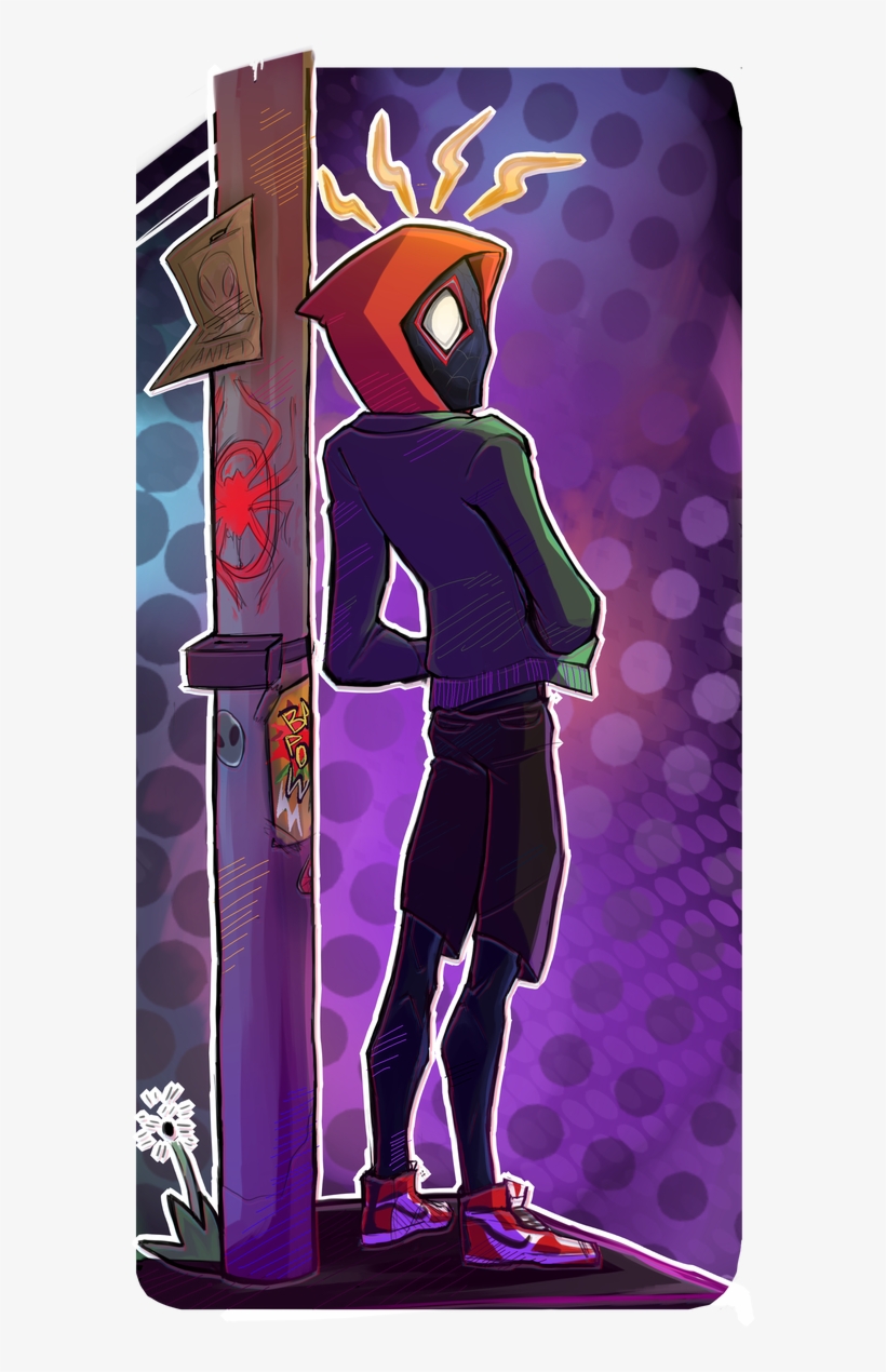 Into The Spider-verse By Razzifur Miles Morales Spiderman, - Cartoon, transparent png #8205661
