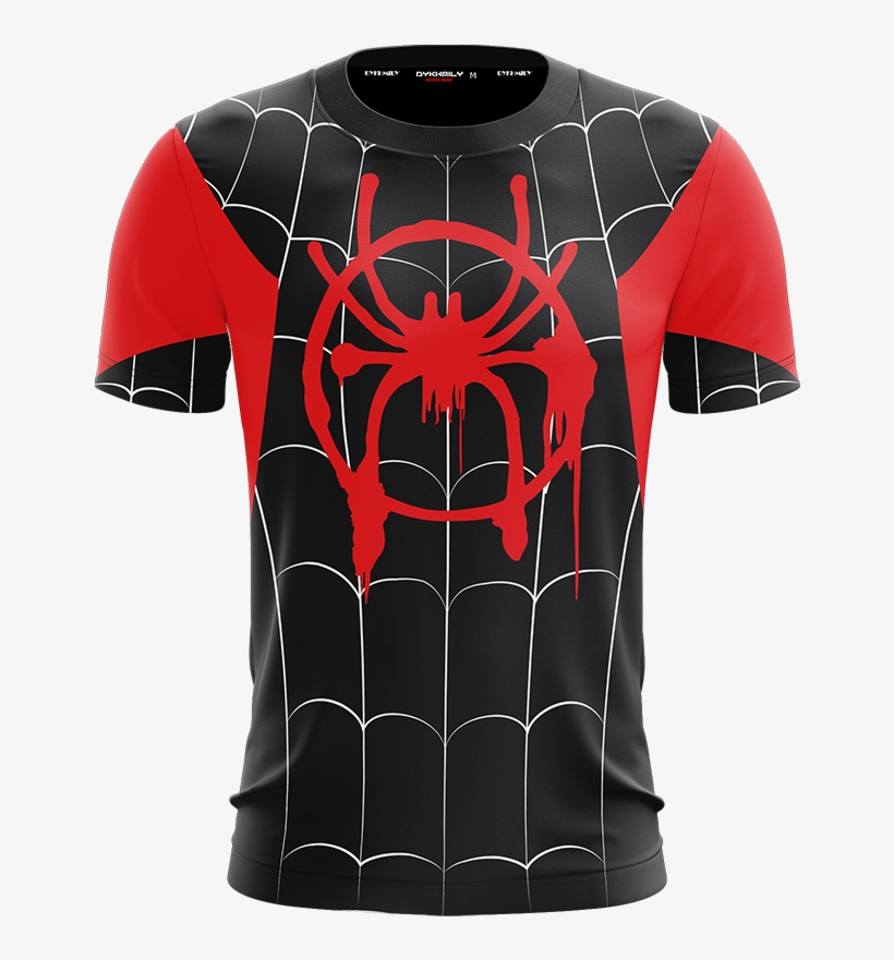 Into The Spider Verse Miles Morales Cosplay Unisex - Miles Morales Into The Spider Verse Tshirt, transparent png #8205826