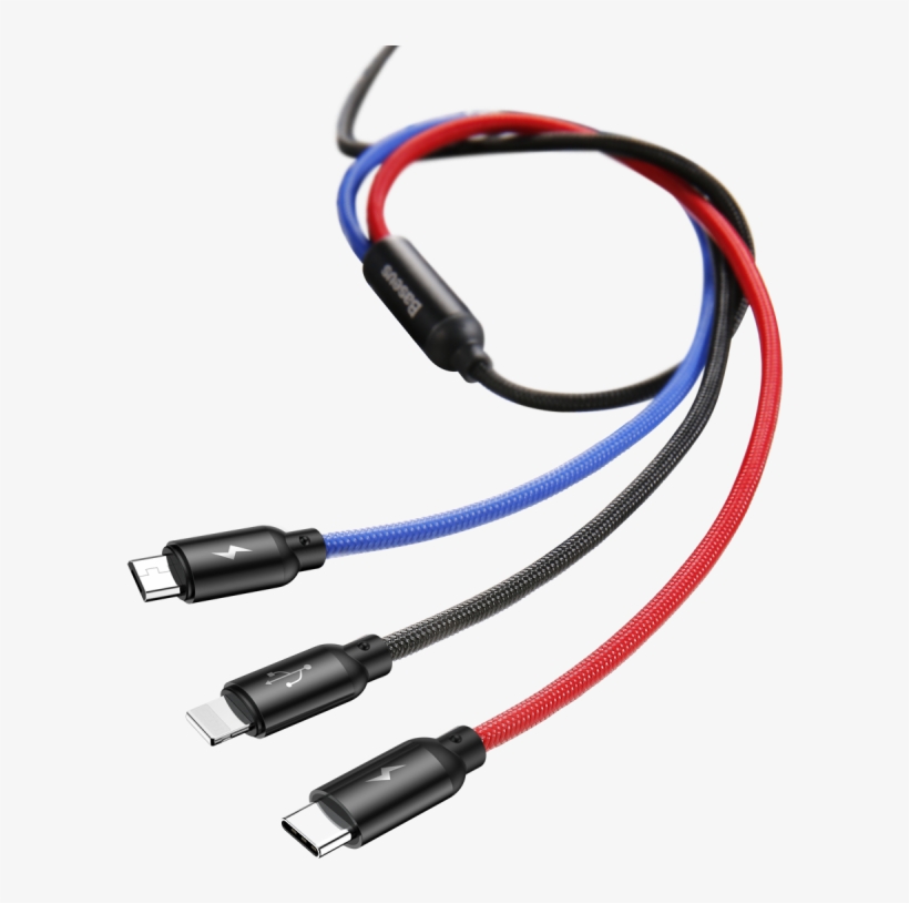 Baseus 3 In 1 Micro Typec 8pin Lightning - Baseus 3 In 1, transparent png #8206369