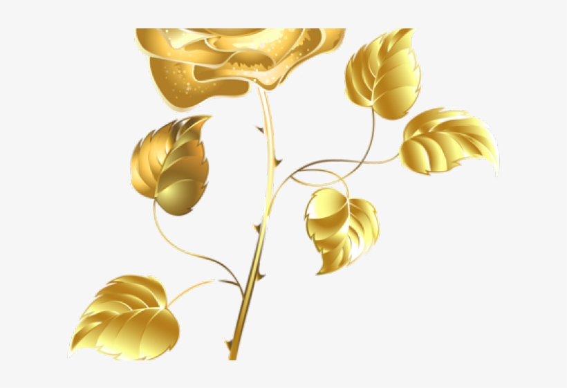 Rose Bush Clipart Dead - Gold Flower On Transparent Background, transparent png #8207216