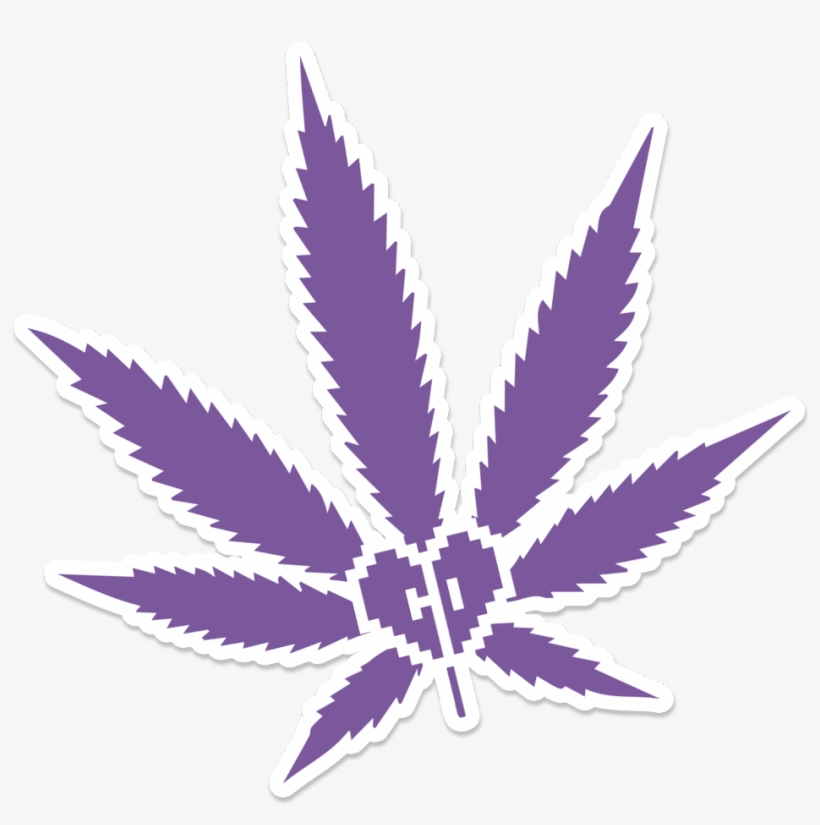 Get Stickers - Black And White Pot Leaf, transparent png #8207450