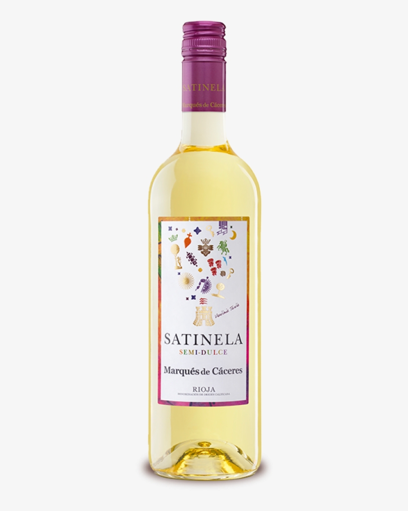 Satinela Semi-sweet Wine - Glass Bottle, transparent png #8208714