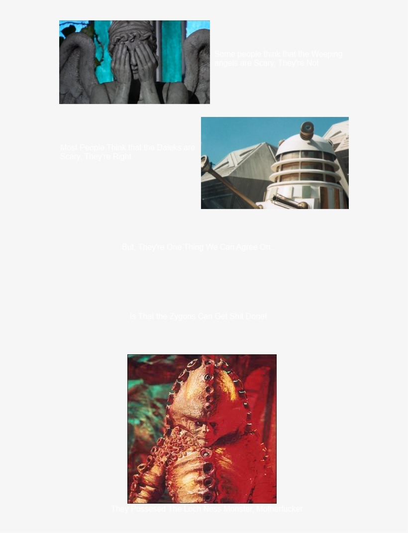 The Weeping Angels Aren't Scary - Terror Of The Zygons, transparent png #8208835