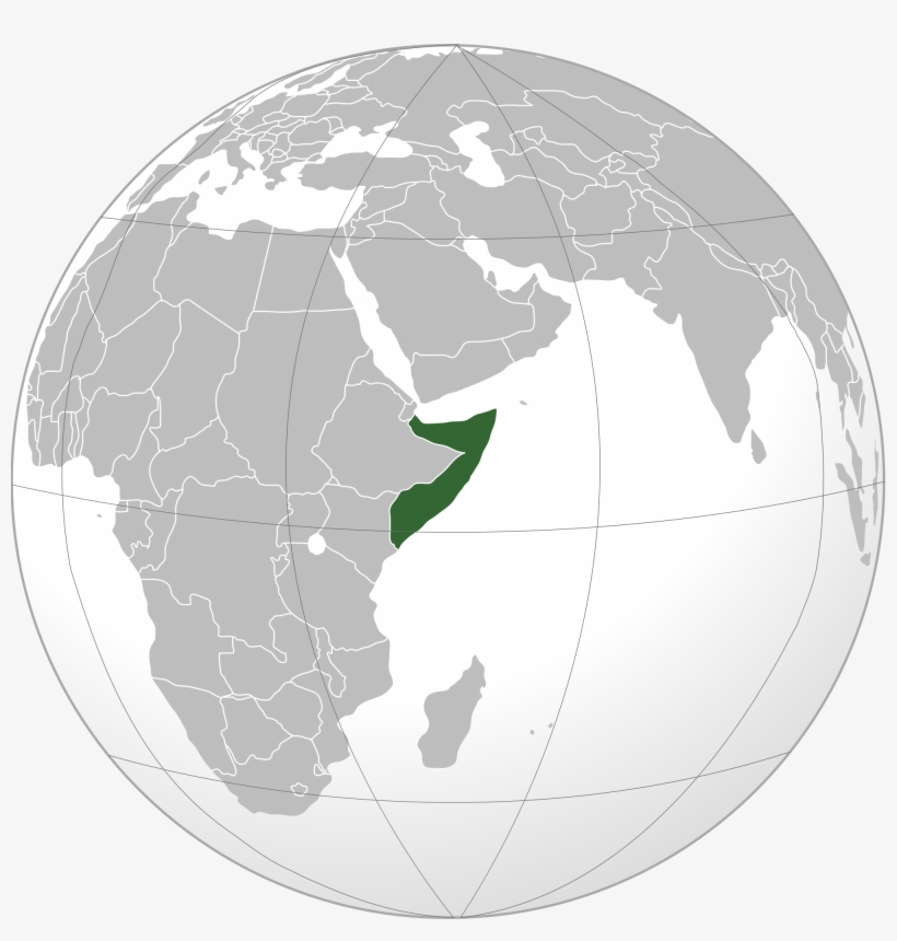 Location Of The Somalia In World Map For On - Horn Of Africa, transparent png #8209546