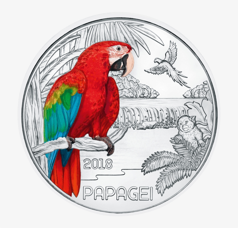 3 Euro Österreich Papagei, transparent png #8210349