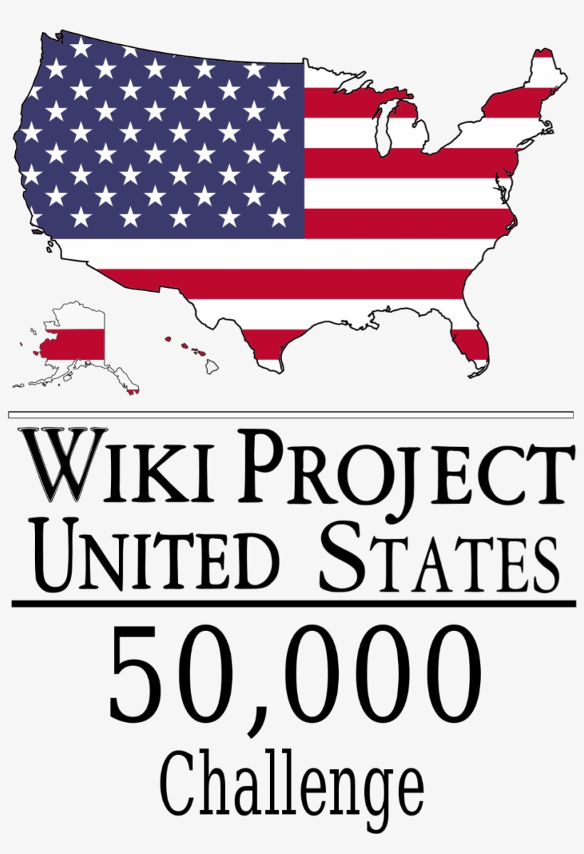 Wikiproject United States Logo And 50k Logo - Usa Flag, transparent png #8212946