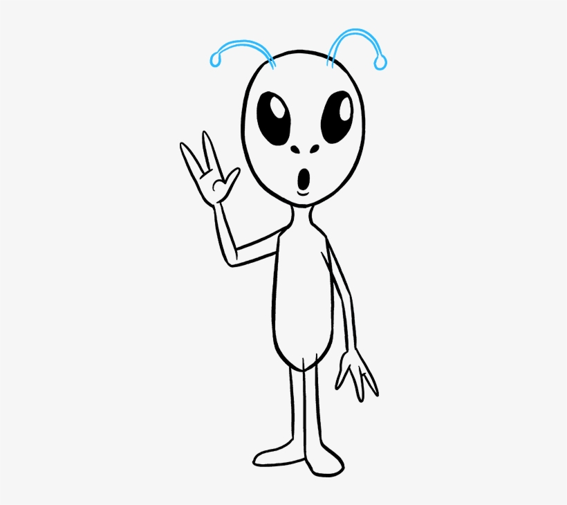How To Draw Alien - Full Body Drawings Of A Alien, transparent png #8214893