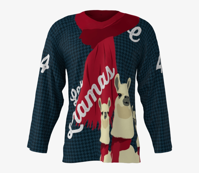 Los Llamas Custom Hockey Jersey - Cardigan, transparent png #8215487