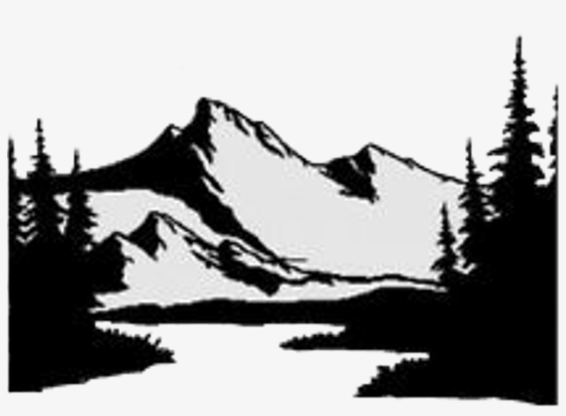 Report Abuse - Silhouette Of Mountains And Trees, transparent png #8216820