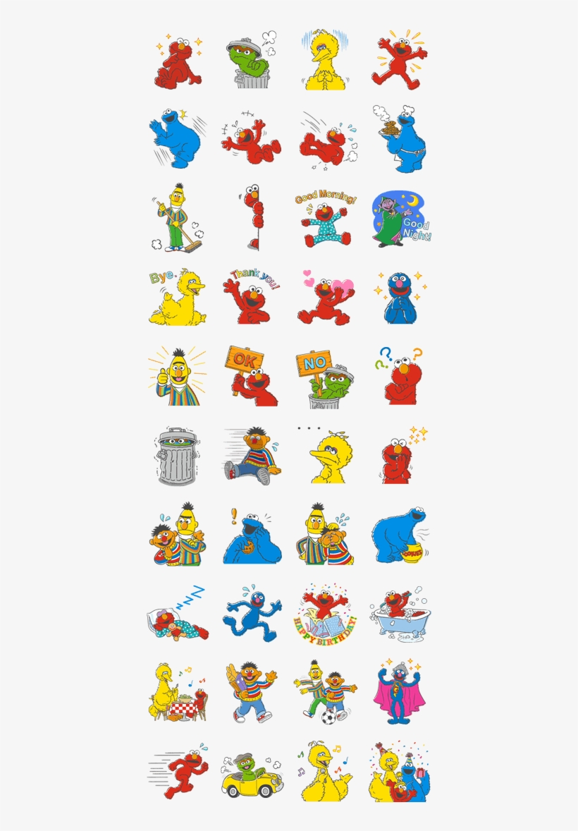 Sticker Line Sesame Street, transparent png #8217097