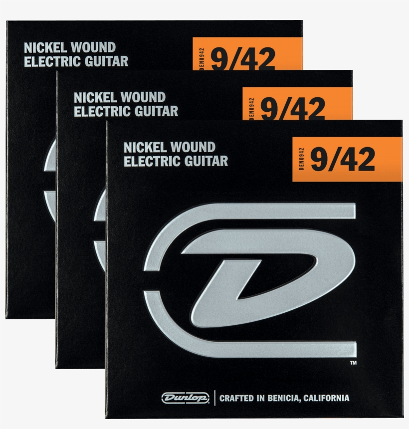 Jim Dunlop Pack De 3 Jeux Light 09-42 - Orange, transparent png #8219261