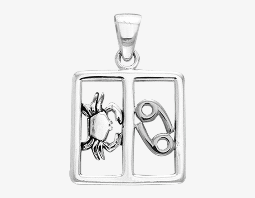 White Bronze Zodiac Cancer Pendant - Locket, transparent png #8221094