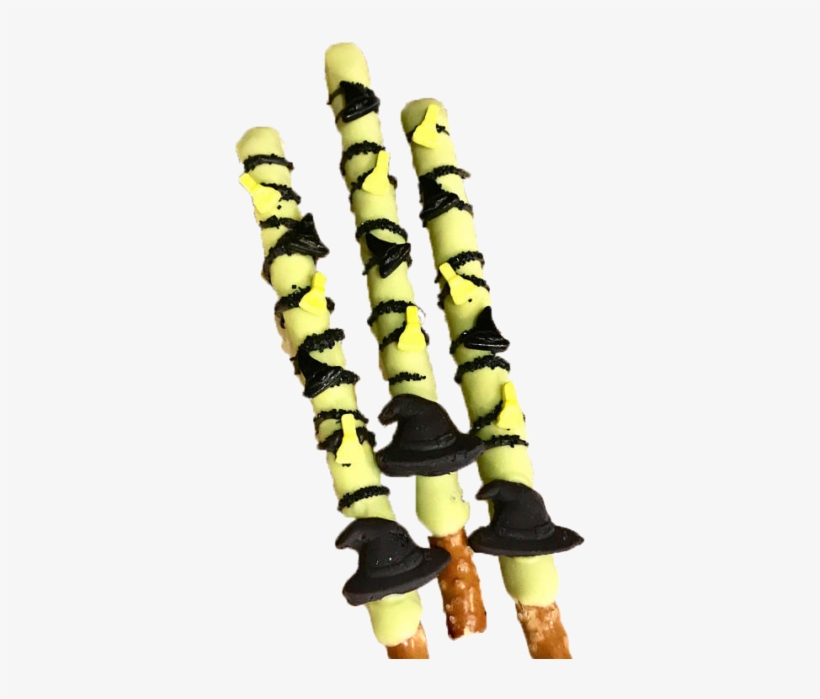 Witches Hat And Broom Chocolate Covered Pretzel Sticks - Twig, transparent png #8222274