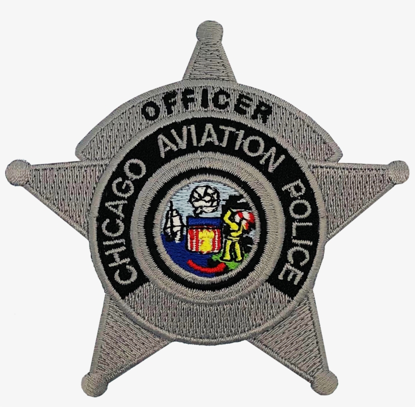 Chicago Aviation Police Star Patch Officer Chicago - Badge, transparent png #8222335