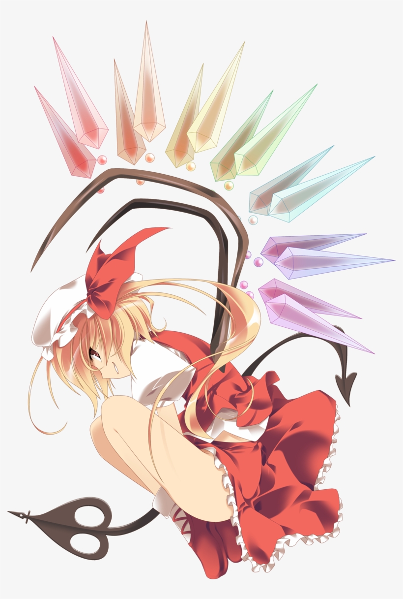 Blonde Hair Fetal Position Flandre Scarlet Hat Highres - Illustration, transparent png #8222377
