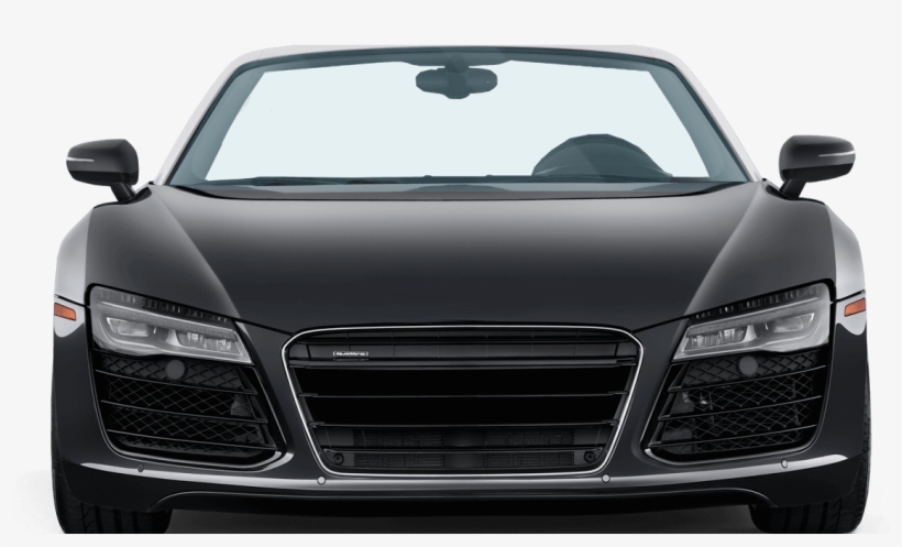 Lutzie Black Audi Car Front View - Audi R8 Front View, transparent png #8224923