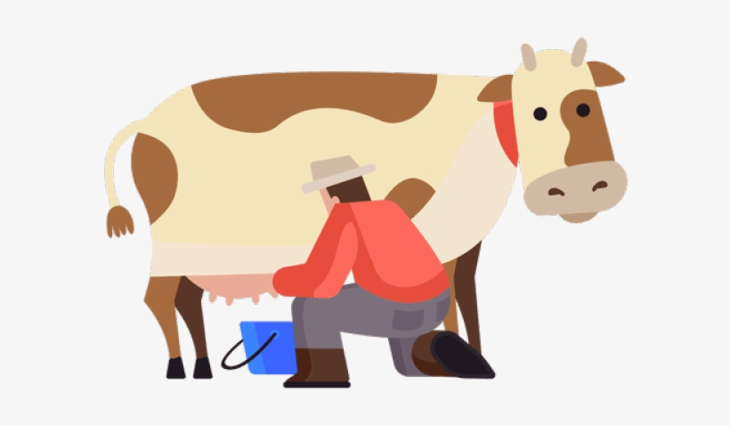 Vector Swirl Clipart Cow - Milking, transparent png #8225222
