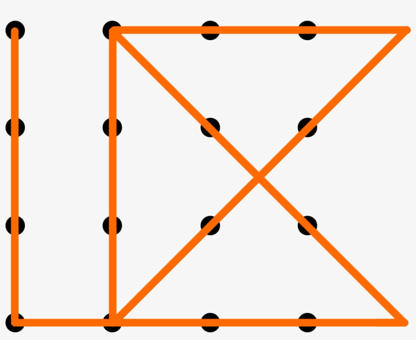 One Solution For Connecting 16 Dots With 6 Contiguous, - 16 Dot Puzzle Solution, transparent png #8225289