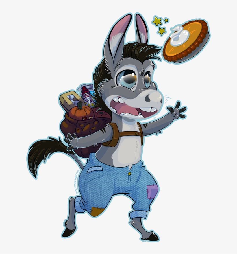 Donkey Loves Pumpkin Pie - Cartoon, transparent png #8225369