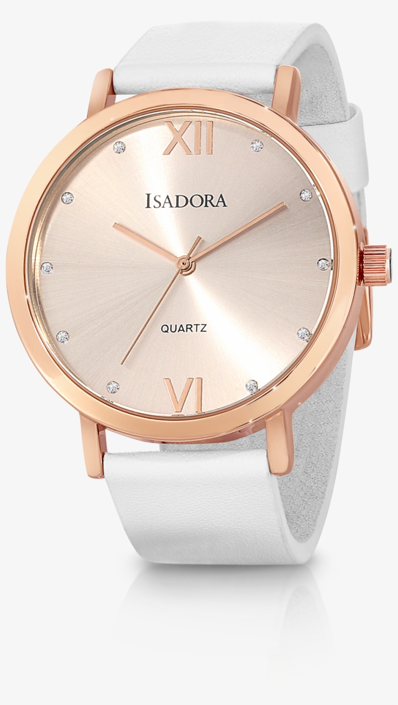Merida By Isadora Rose Dial White Leather Strap - Analog Watch, transparent png #8225696