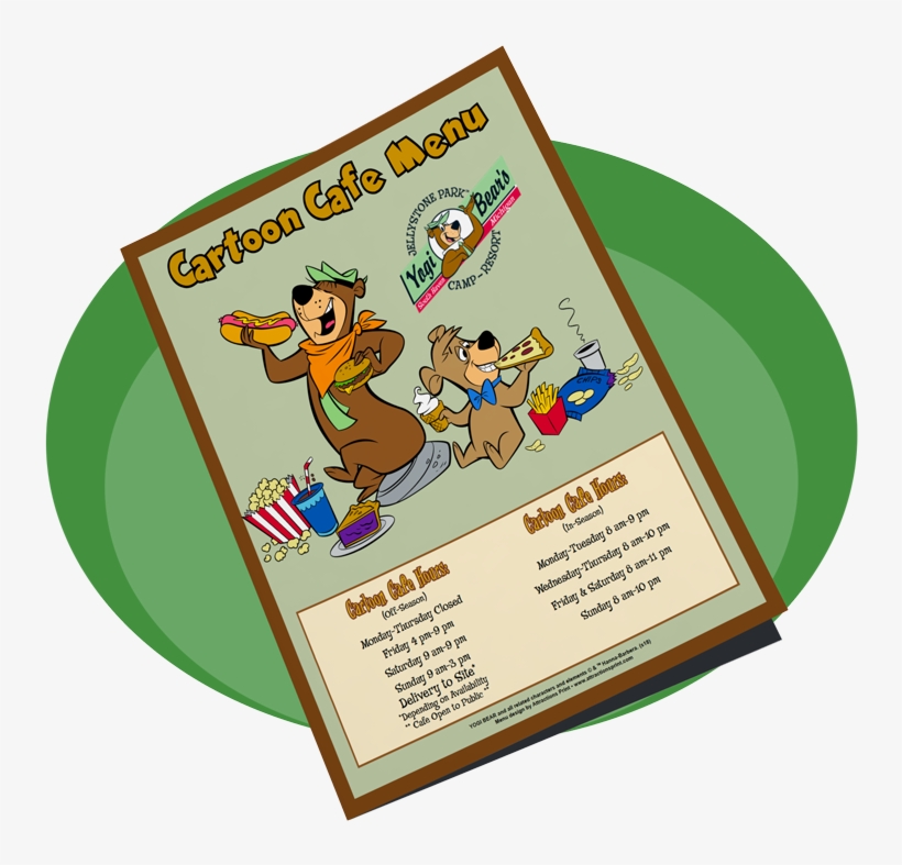Cartoon Cafe Menu - Jellystone Park Cartoon Cafe, transparent png #8225734