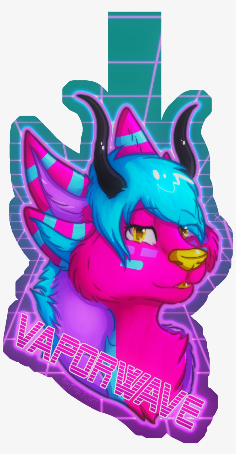 Vaporwave Conbadge - Cartoon, transparent png #8229462