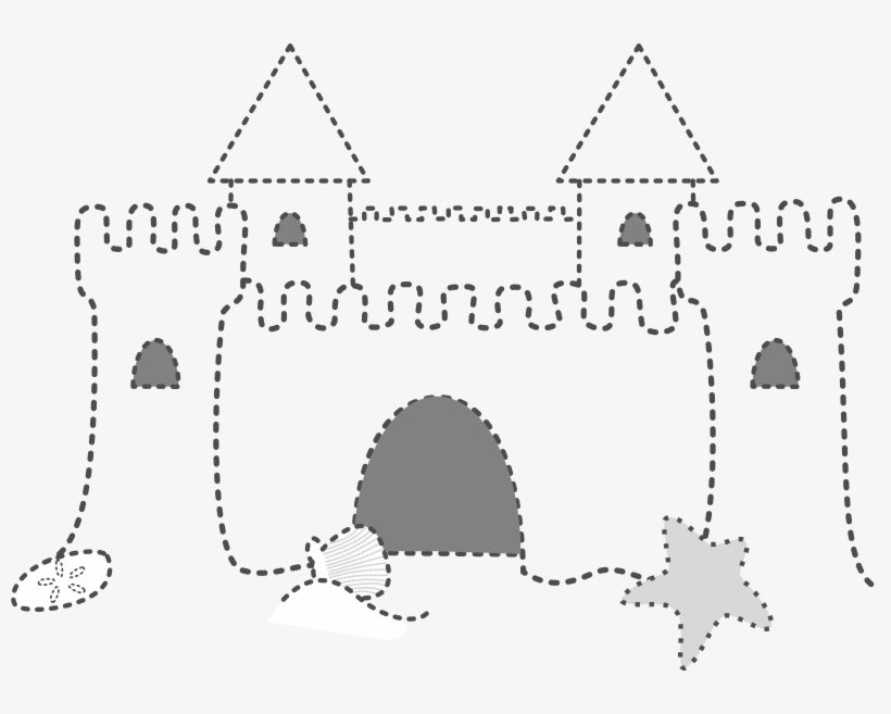 Medium Image - Easy Sand Castle Drawing, transparent png #8229594