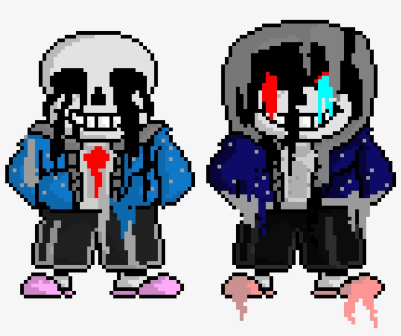 Melting Killertale & Dusttale Sans - Undertale Sans Pixel Grid, transparent png #8231046