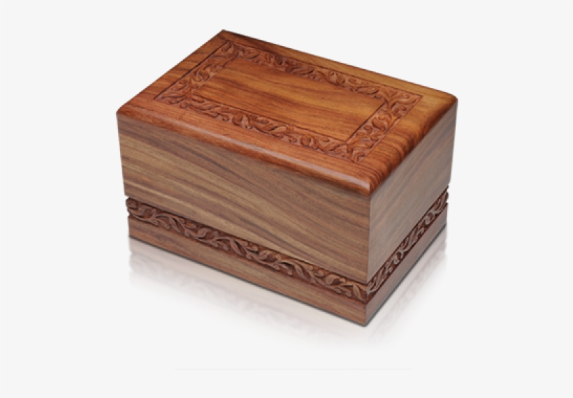 Rosewood Urn W/ Hand Carved Border Adult Size - Wooden Box Urn For Ashes, transparent png #8231830
