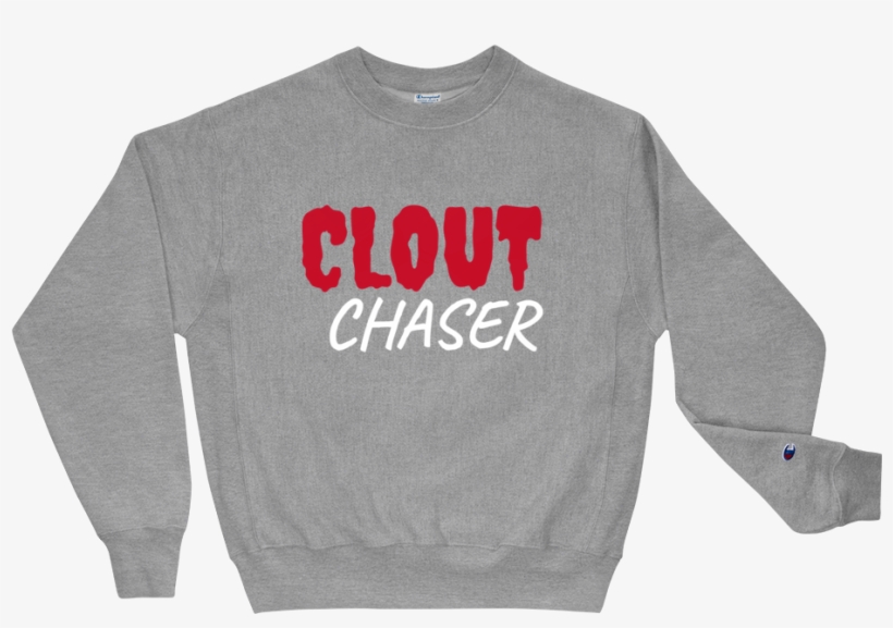 "clout Chaser" Goat X Champion Sweatshirt - Sweater, transparent png #8232099