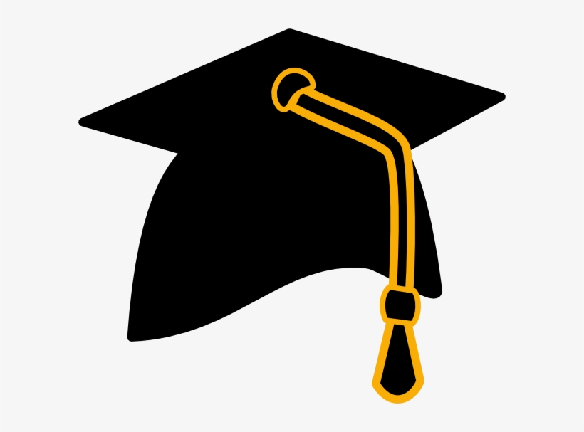 Small - Graduation Cap Black Gold, transparent png #8233530