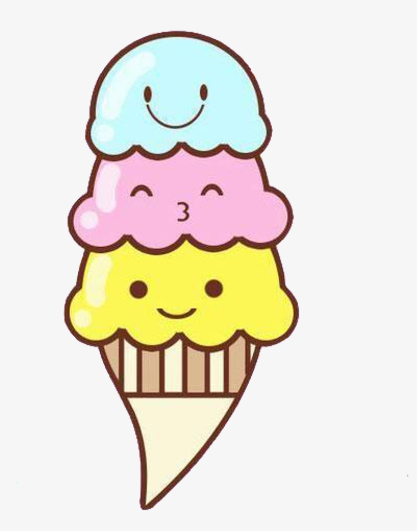 Kawaii Ice Cream Transparent Icecream Food Cute Transparent - Cute Icecream Png, transparent png #8235264