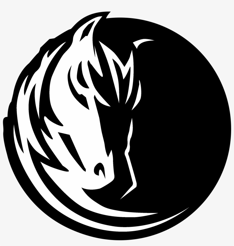 Dallas Mavericks Logo Black And White - Dallas Mavericks 2017 Logo, transparent png #8236085
