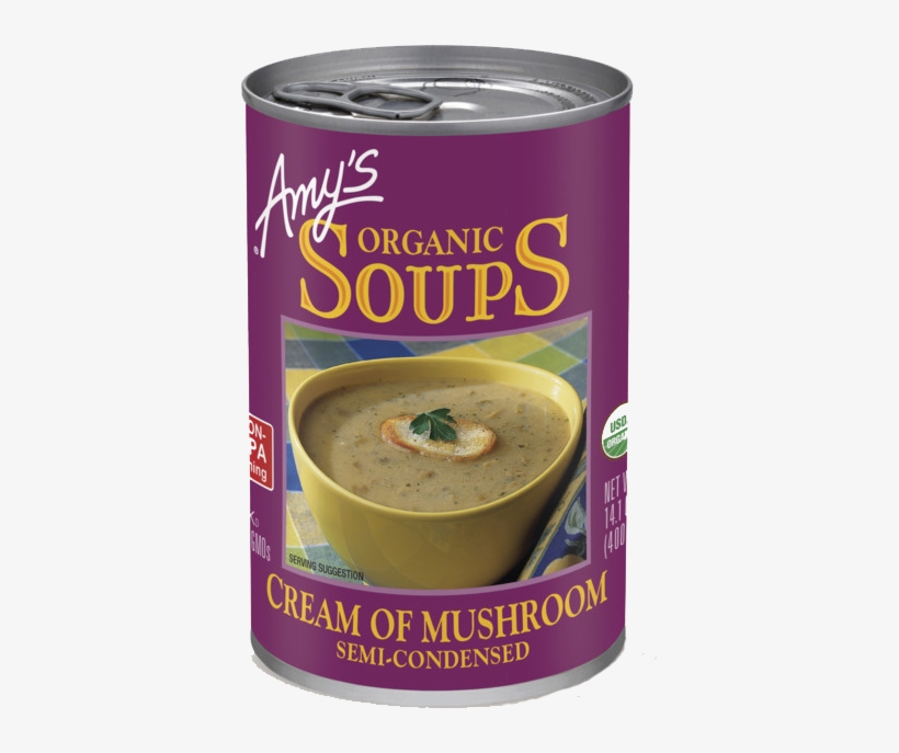 Amy's Organic Cream Of Mushroom Soup, - Amy's Cream Of Mushroom Soup, transparent png #8238072